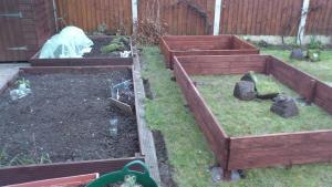 Raised beds under construction earlier in the year