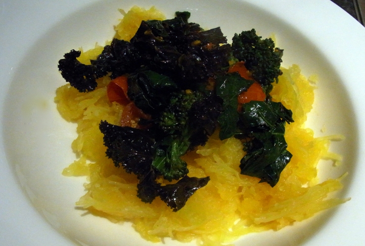 Spaghetti squash with winter vegetables